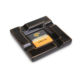 Cinzeiro de Cerâmica Cohiba Quadrado para 4 Charutos - Preto