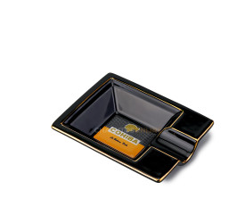 Cinzeiro de Ceramica para 1 Charuto Cohiba - Preto e Dourado