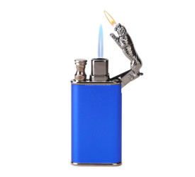 Isqueiro Maçarico Lighter Tigre - Azul (Maçarico e Chama Normal)