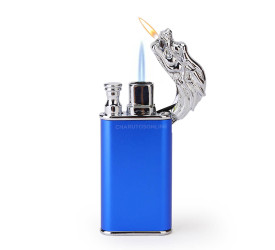 Isqueiro Maçarico Lighter Dragão - Azul (Maçarico e Chama Normal)