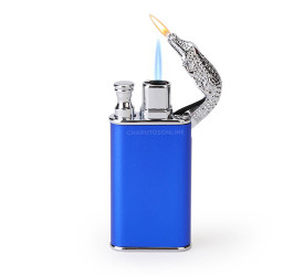 Isqueiro Maçarico Lighter Jacaré - Azul (Maçarico e Chama Normal)
