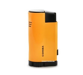 Isqueiro Maçarico Cohiba com Furador 77 - Amarelo (3 Chamas)