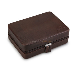 Umidor de Viagem Nerone Travel Case para 6 Charutos em Couro - Marrom