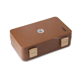 Umidor de Viagem (ABS) Hit para 10 Charutos com Higrometro - Marrom