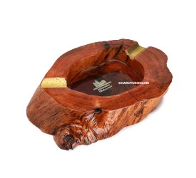 Cinzeiro de Madeira Resinado para 2 Charutos - Perceverancia 01