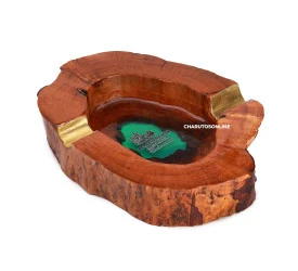 Cinzeiro de Madeira Resinado para 2 Charutos - Perceverancia 02