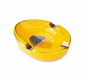 Cinzeiro para 3 Charutos de Cerâmica Cohiba - Amarelo