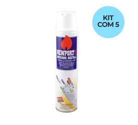 Gás NewPort para Isqueiros Recarregáveis - Kit com 5