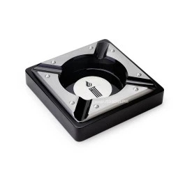 Cinzeiro de Metal Premium Hit JF-3019 - Preto e Prata