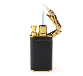 Isqueiro Maçarico Lighter Tigre - Preto (Maçarico e Chama Normal)