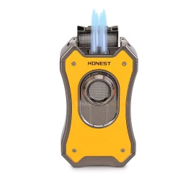 Isqueiro Honest 764 - Amarelo (4 Chamas)