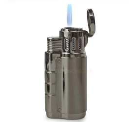 Isqueiro Maçarico com Furador Jobon 60251z (3 Chamas) - Chumbo