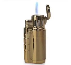 Isqueiro Maçarico com Furador Jobon 60251z (3 Chamas) - Dourado