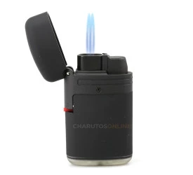 Isqueiro Maçarico Double Jet Zengaz - Preto (2 chamas)