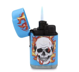 Isqueiro Maçarico Firestar Caveira - Azul (1 Chama)