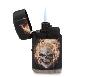 Isqueiro Maçarico Firestar Caveira - Preta (1 Chama)