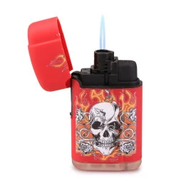 Isqueiro Maçarico Firestar Caveira - Vermelho (1 Chama)
