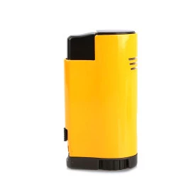 Isqueiro Maçarico Com Furador Cohiba 077 - Amarelo e Preto (3 Chamas)