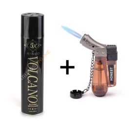 Kit Isqueiro Maçarico Honest 185 Marrom + Gás
