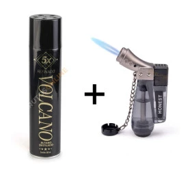 Kit Isqueiro Maçarico Honest 185 Preto + Gás