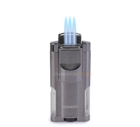 Isqueiro Maçarico Honest 3014 - Chumbo (3 Chamas)