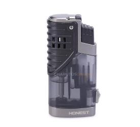 Isqueiro Maçarico Honest 3023 - Preto (3 Chamas)