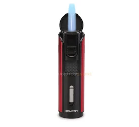 Isqueiro Maçarico Honest 465 - Vermelho (5 Chamas e Furador)