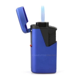 Isqueiro Maçarico Twin Jet Zengaz - Azul (2 chamas)