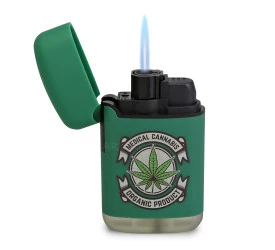 Isqueiro Maçarico Zengaz ZL-3 Cannabis - Verde (Sortido)