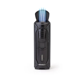 Isqueiro Honest 781 - Preto (4 Chamas e Furador)