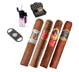Kit Charutos Suaves para Iniciantes - Robustos (com Caixa Umidora)