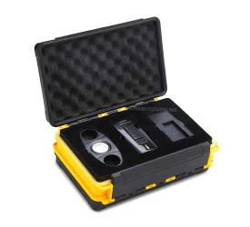 Kit Umidor de Viagem Hit para 5 Charutos (Cortador - Isqueiro - Apoio) - Preto e Amarelo