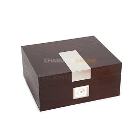 Umidor para 75 Charutos (Higrômetro Quadrado) - Madeira Avermelhada
