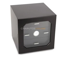 Umidor Apex para 90 Charutos (Com 3 Gavetas) - Preto com Ferragem Prata