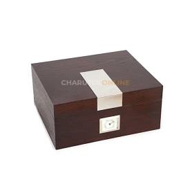 Umidor para 55 Charutos (Higrômetro Quadrado) - Madeira Avermelhada